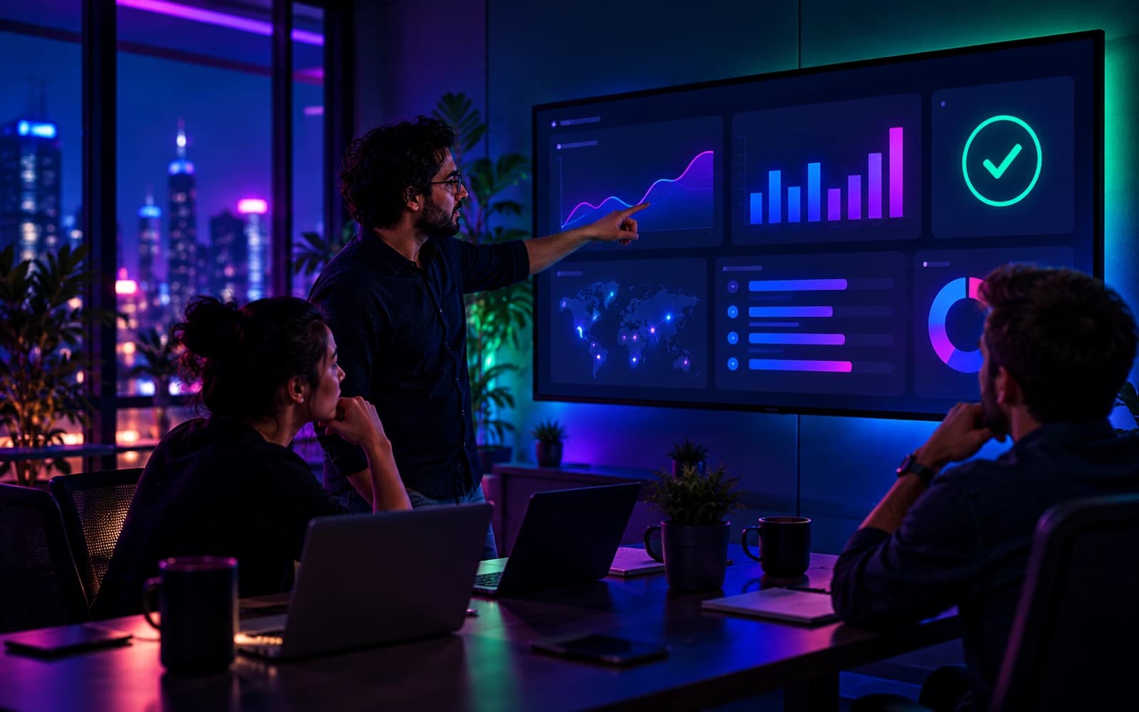 A hiring team reading a candidate's report together